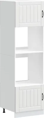 Image de vidaXL Armoires pour cuisinière 2 pcs. Lucca Blanc Matériau dérivé du bois