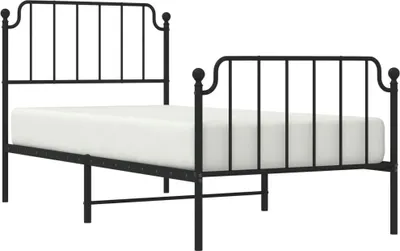 Zdjęcie produktu dla Łóżko Metalowe Czarne Rama Łóżka Ze Stelażem Sofa Do Sypialni Pokoju 90x200 cm