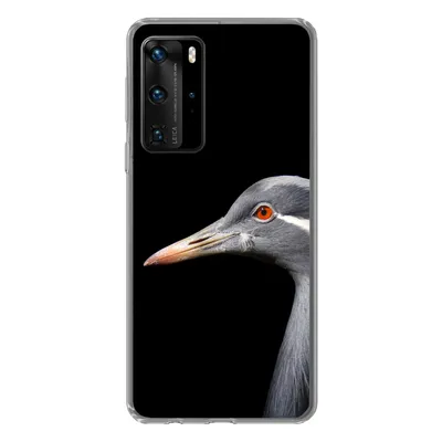 Produktbild von MuchoWow® Handyhülle Schutzhülle Hülle für Huawei P40 Pro Kraniche auf schwarzem Hintergrund Silikon Softcase Handy Hülle