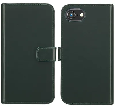 Imagen del producto de Funda de Cuero Auténtico tipo Libro para Apple iPhone 17e / 16e - Verde