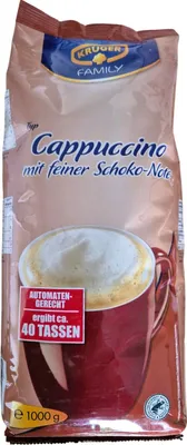 Obrázok produktu pre Krüger cappuccino v prášku s kakaovou príchuťou balenie vhodné pre predajné automaty 1000g