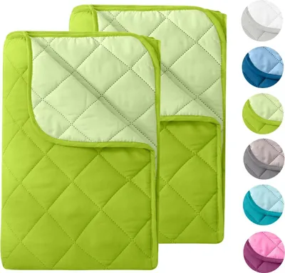 Obrázek produktu pro WOMETO 2 kusy letní přikrývka z mikrovlákna 135x200 zelená I Certifikát OEKO-TEX, odolná proti vaření, lehká přikrývka pro kempování a horké dny lze použít bez potahu