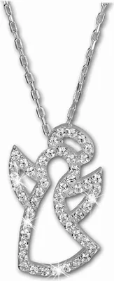 Produktbild von SilberDream Halskette 44,5cm 925 Silber mit Zirkonia Engel Anhänger SDK4985W