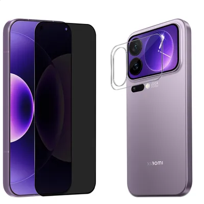 Obrázek produktu pro 1-balení Xiaomi 17 Pro Ochranné sklo na displej Privacy & 1-balení ochrana objektivu - Tvrzené sklo 9H - Super kvalita 3D
