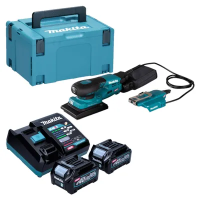 Productafbeelding van Makita BO 005 CGD201 Accuschuurmachine 40 V max. 80 x 130 mm 3,0 mm slag Borstelloos + 2x accu 2,5 Ah + lader + Makpac