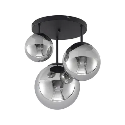 Produktbild von Lindby Deckenleuchte Teeja, rauch, 3-flg., Ø47cm, Glas, E27