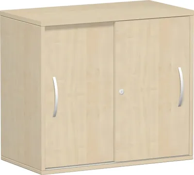 Produktbild von Geramöbel Anstell-Schiebetürenschrank Oberboden 25 mm, mit Stellfüßen, abschließbar, 800x425x720, Ahorn/Ahorn, S-381501-AA