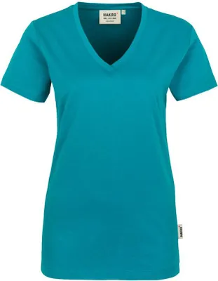 Produktbild von HAKRO Damen V-Shirt Classic smaragd XL