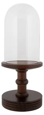 Image de Clayre & Eef Cloche en verre Ø 14x34 cm brun bois