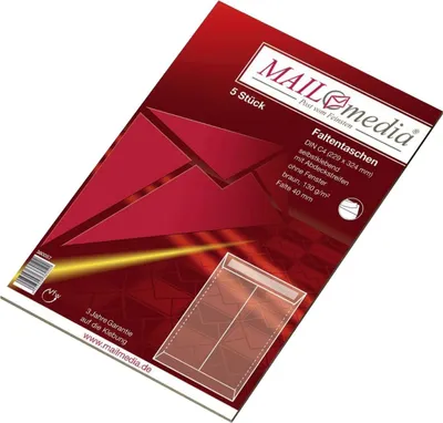 Produktbild von Faltentaschen - C4 ohne Fenster 40 mm-Falte Klotzboden haftklebend braun 130 g/q. Packung mit 50 Stück