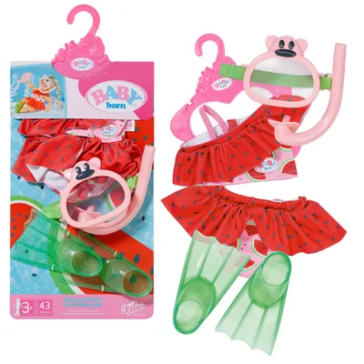 Produktbild von BABY born Schnorchelset mit Bikini und Schwimmflossen für 43cm Puppen