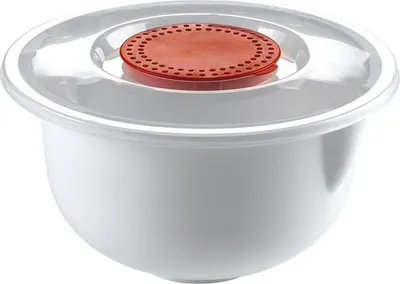 Produktbild von Weiße Rührschüssel aus Kunststoff mit Spritzschutzdeckel Ø 24 cm 3,0 l