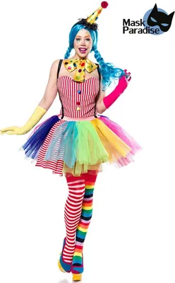 Immagine prodotto di Maschera Paradise, Ragazza clown, colorata, XL