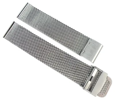 Produktbild von Minott Uhrenarmband Milanaise Edelstahl silberfarben Edelstahlband , Stegbreite:20mm