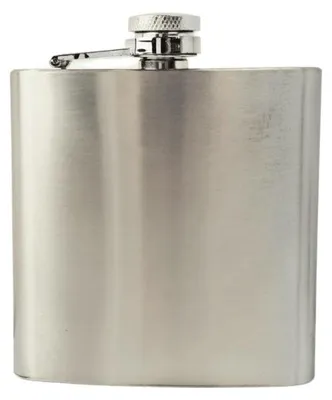 Produktbild von Flachmann Metall chrom gebürstet, 6oz (ca. 180 ml)