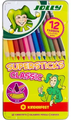 Zdjęcie produktu dla Kredki Jolly Supersticks Classic, 12 sztuk, dla dzieci