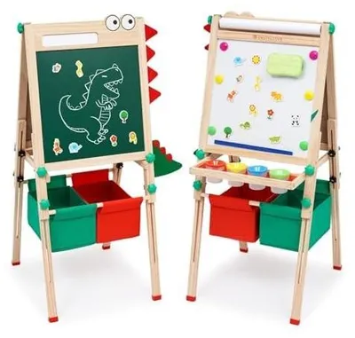 Image de Solidchoice - Tableau pour enfants avec rouleau de papier et tableau effaçable