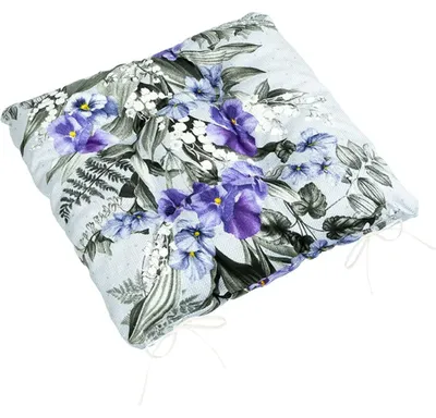 Obrázok produktu pre Prešívaný sedák Gita – 40x40 cm – fialový, sivý, biely