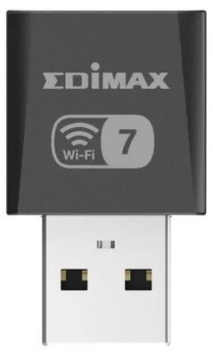 Obrázek produktu pro Edimax EW-7822UN7, Bezdrátový, USB, WLAN, Wi-Fi 7 (802.11be), 2880 Mbit/s, Černá
