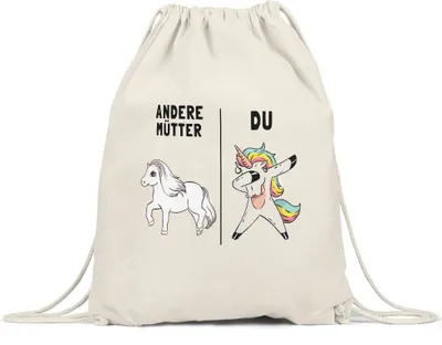 Produktbild von Andere Mütter Du Turnbeutel Gymsack beste Mutter Mama der Welt Einhorn Geburtstag Muttertag von Nichte & Neffe