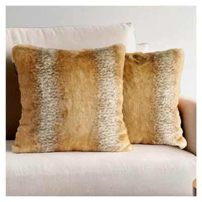 Produktbild von Fell Kissenbezüge 45,7 x 45,7 cm - Flauschiges 2er Set für Sofa und Bett, Weiche dekorative Kissenhüllen