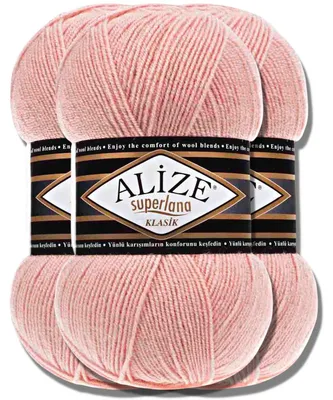 Produktbild von Alize 3x 100g Superlana Klasik Wolle, Uni, Häkeln, Stricken (404)