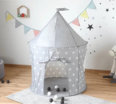 Produktbild von knorrtoys Spielzelt Grey white stars - Kuschelhöhle/Kinderzimmer/Wind- und Sonnenschutz
