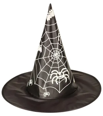 Immagine prodotto di Cappello da strega Accessorio per costume di Halloween bianco e nero 40 cm