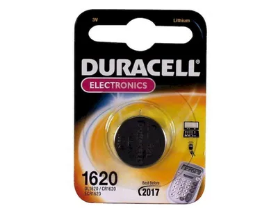 Image de Pile bouton au lithium Duracell, 3 V, CR1620, DL1620, blister de 1 pièce, 1 pièce.