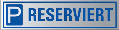 Produktbild von Parkplatzschild Reserviert - Aluminium silber eloxiert 400x100 mm gelocht