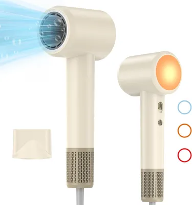 Produktbild von Haartrockner mit Diffusor, 2000W Professioneller Fön Haartrockner mit 2 Geschwindigkeits und 3 Hitzeeinstellungen, 110.000 U/Min Hochgeschwindigkeits