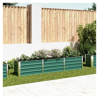 Produktbild von Hochbeet aus verzinktem Stahl 240×40×45 cm Grün für Balkon, Garten und Terrasse
