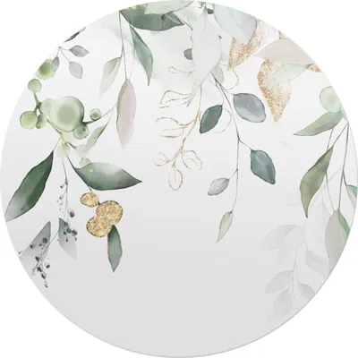 Produktbild von Aquarellzusammensetzung von Blättern – Bodenschutzmatte – Stuhlunterlage – Bürostuhlmatte – Rutschfeste Bodenmatte – Schutzmatte für Hartboden – fi 100 cm