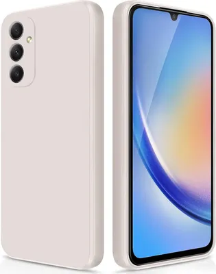 Produktbild von Silikon Hülle für Samsung Galaxy A34 Flüssigsilikon Dünn Gel Gummi Matt Kratzfeste Schutzhülle Weiß