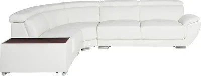 Produktbild von NAHIA Leder-Ecksofa - Weiß - Linkes Ecksofa