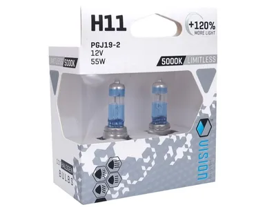 Obrázok produktu pre VISION neobmedzené biele žiarovky H11 12V 55W PGJ19-2 U E4 +120%, 2 ks.