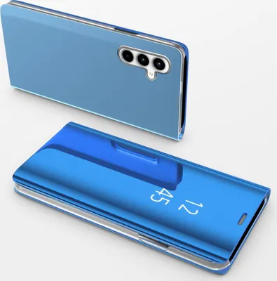 Produktbild von Handy Hülle für Samsung Galaxy A35 5G Clear View Hülle Klapp Flip Hülle Bumper Cover Spiegel Mirror, Farbe: Blau