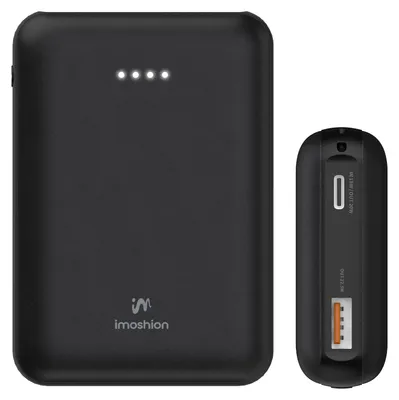 Productafbeelding van imoshion Compact Powerbank 10.000 mAh - Kleine powerbank - Snellader 22,5W - USB-C / USB-A - Zwart