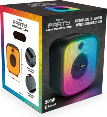 Produktbild von Bigben PARTY Cube sw Bluetooth-Speaker 200W,BT5.3,USB/AUX/MicroSD/Mikro,TWS