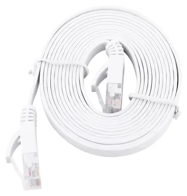 Zdjęcie produktu dla Płaski kabel sieciowy Ethernet RJ45 CAT6 UTP do routerów, 1000 Mbit/s, biały, 2 metry