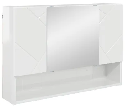 Produktbild von vidaXL Spiegelschrank Hochglanz Weiß 80 x 17 x 55 cm Holzwerkstoff