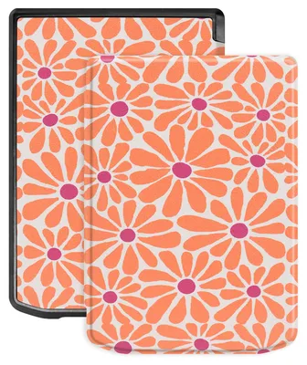 Productafbeelding van imoshion Design Slim Hard Case Bookcase voor de Pocketbook Verse / Verse Lite / Verse Pro / Vivlio Light / Light HD - Orange Flowers Connect