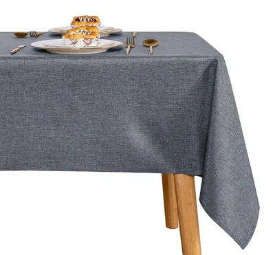 Immagine prodotto di Tovaglia rettangolare, idrorepellente, lavabile, 240 x 135 cm, grigia, in poliestere