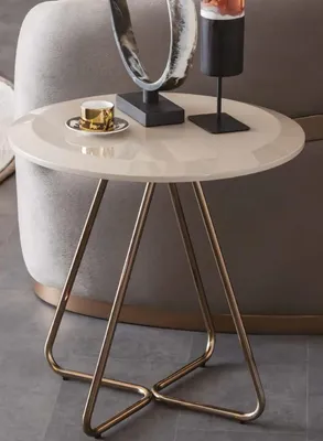 Image de Table d'appoint Table basse ronde Table de salon Table basse brillante
