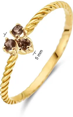 Produktbild von Jackie Gold Triangle Smoky Quartz Ring JKR24.019 Damenring, Ringgröße:54