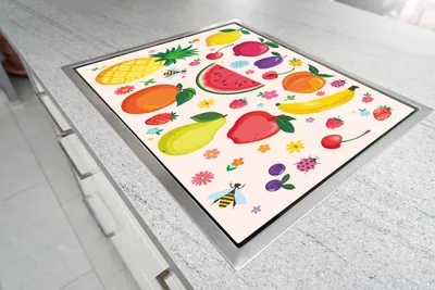Produktbild von Schneidebrett aus Glas, 52x30 cm, Obst