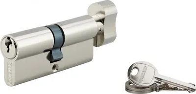 Image de Cylindre de serrure à bouton SA, 30Bx40mm, anti-arrachement, nickel, 3 clés - THIRARD