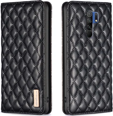 Obrázek produktu pro Redmi 9 Pouzdro, Elegantní Flip Kožené Pouzdro s Kapsami na Karty a Stojánkem pro Xiaomi Redmi 9 černé