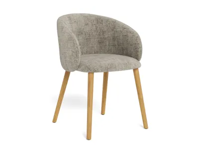 Produktbild von Stuhl Avelo 57x79x55 cm gepolstert Kübelform Kautschukholz Eiche / Dunkelgrau