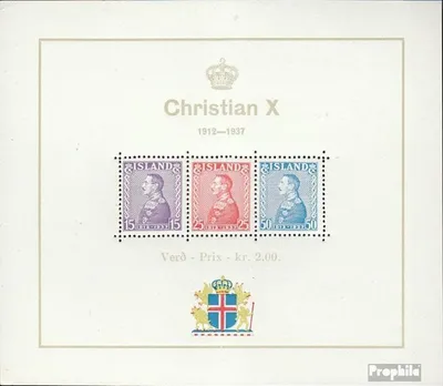 Produktbild von Briefmarken Island 1937 Mi Block1 (kompl.Ausg.) postfrisch König Christian X.